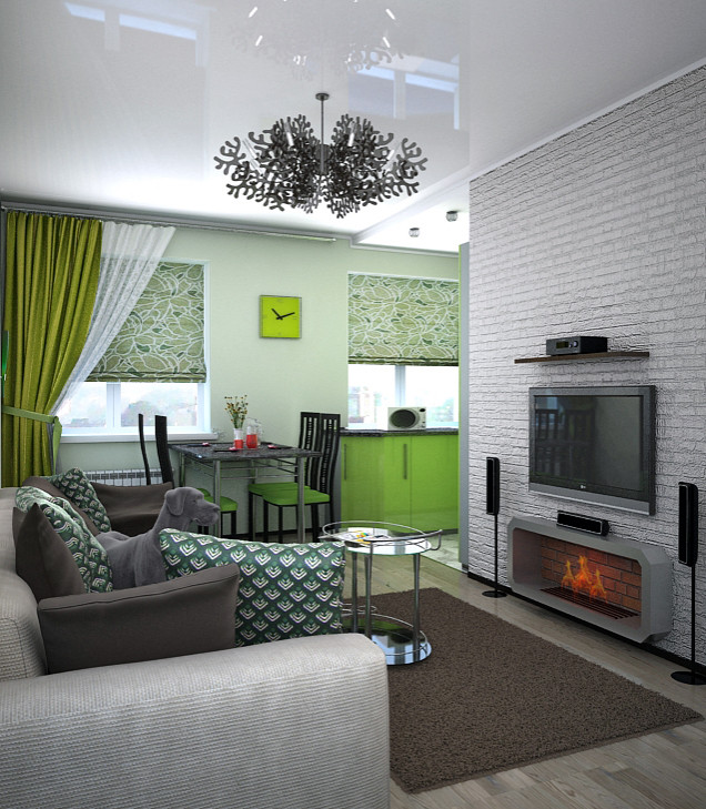 Дизайн кухни-гостиной