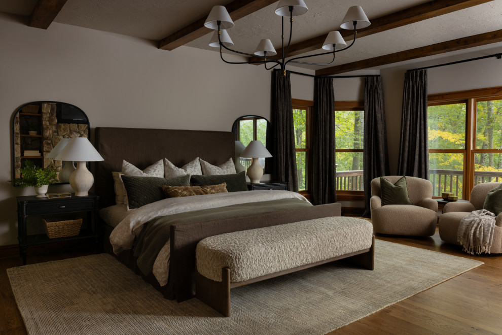 Bedroom - rustic bedroom idea in Charlotte