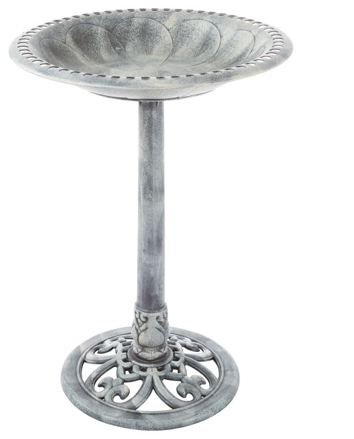 Outdoor AntiqueStyle Bird Bath WeatherResistant Polyresin Basin