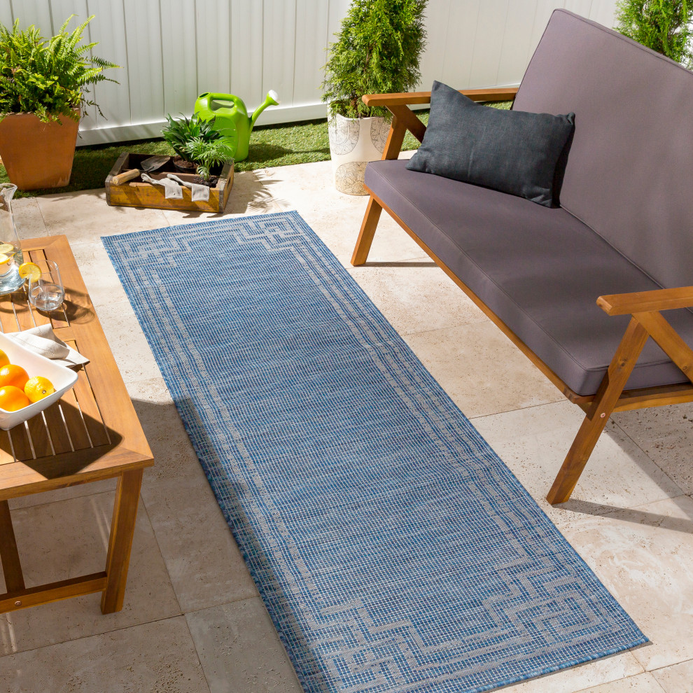 Pasadena Indoor/Outdoor Area Rug, 2'6" x 7'3" Contemporary Outdoor