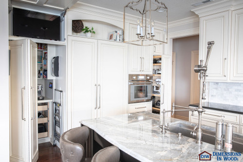 kitchen cabinet smart storage with pull-out pantry and organized drawers