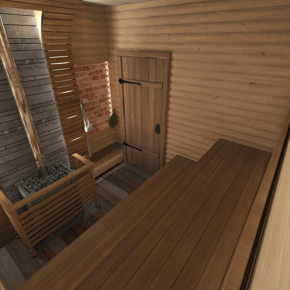 Интерьеры двухэтажной бани. Парная(вариант 2)