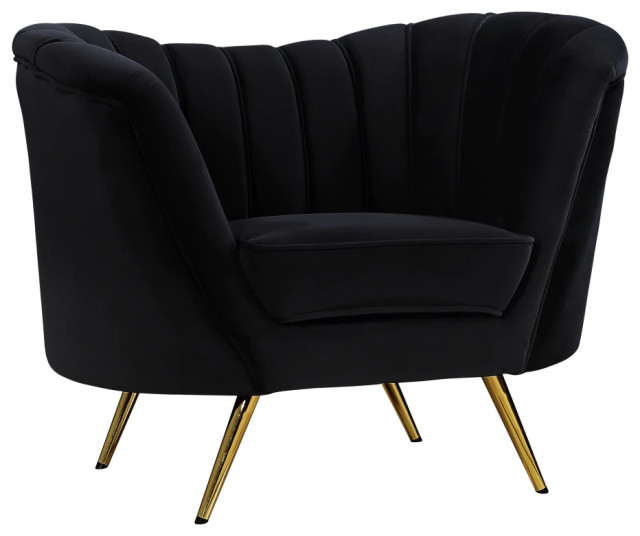 Jenel Velvet Chair Black Midcentury Armchairs And Accent Chairs