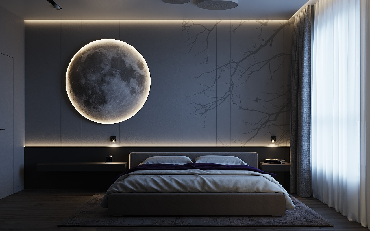 Спальная комната с ночником "Луна"
