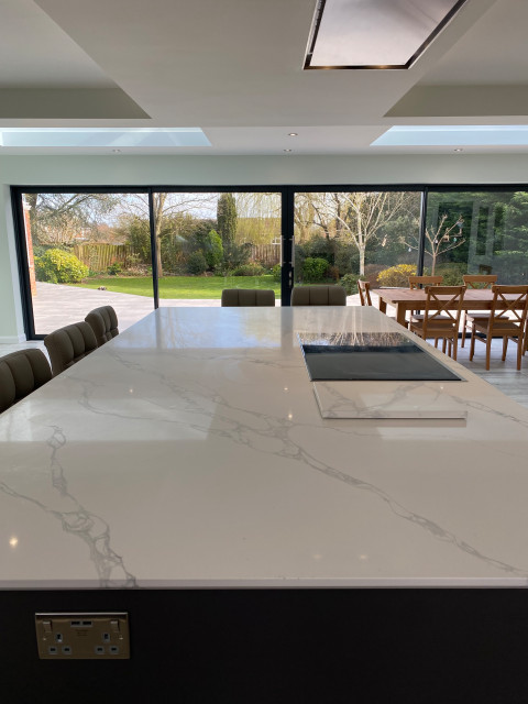 Matt Graphite and Light Grey Handleless Kitchen contemporary-kitchen