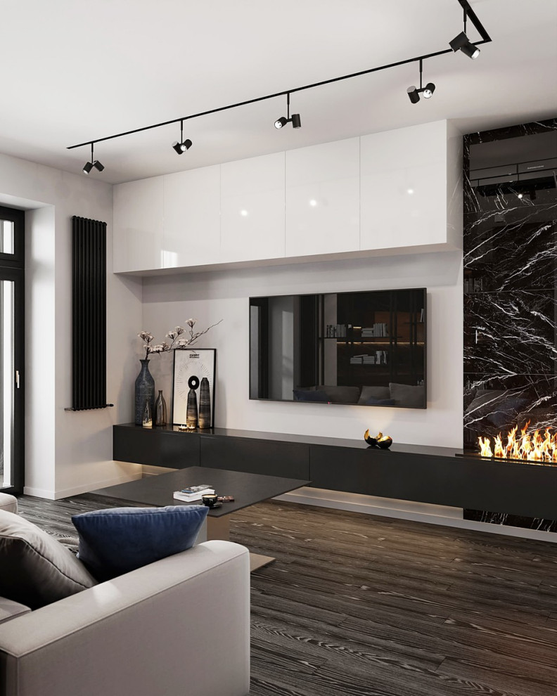 Интерьер квартиры в современном стиле, ЖК «Остров», 90 кв.м.