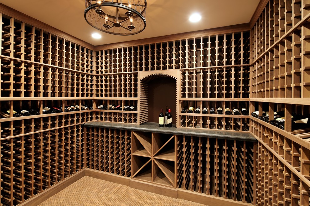 Inspiration for a mid-sized timeless wine cellar remodel in San Francisco