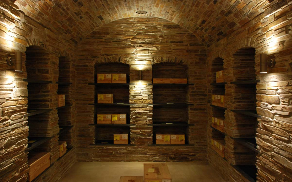 Design ideas for a mediterranean wine cellar in Cornwall.