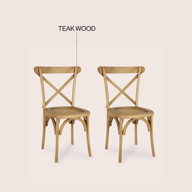 Best Choice Set of 2 Outdoor Acacia Wood Bar Stools w/ Weather
