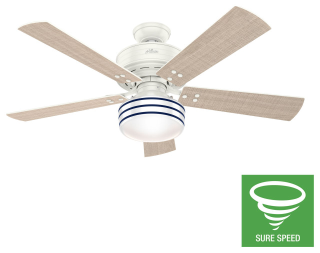 Hunter Fan Company Cedar Key Fresh White Ceiling Fan With Light Remote 52