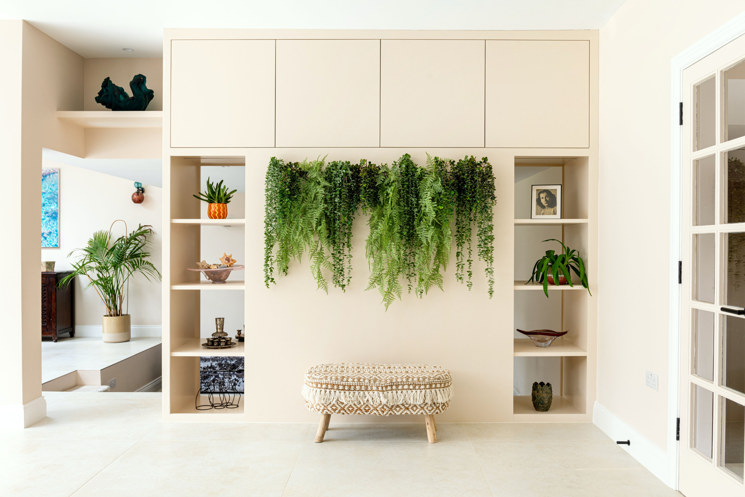 It is essential to feel zen in your home, keeping neutrals as standard and elevating the space with lighting and greenery. I am a fan of faux and real foliage, a natural extension of bringing the outside into your home, keeps a feeling of calm and tranquillity. 