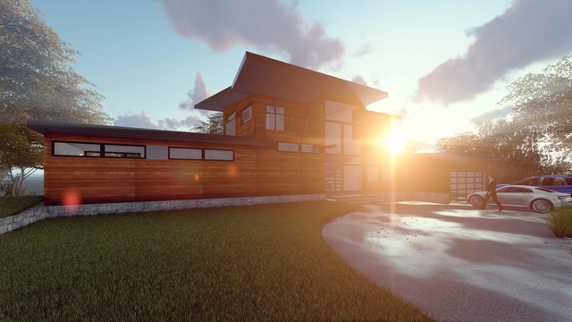 Hillside Residence modern-rendering