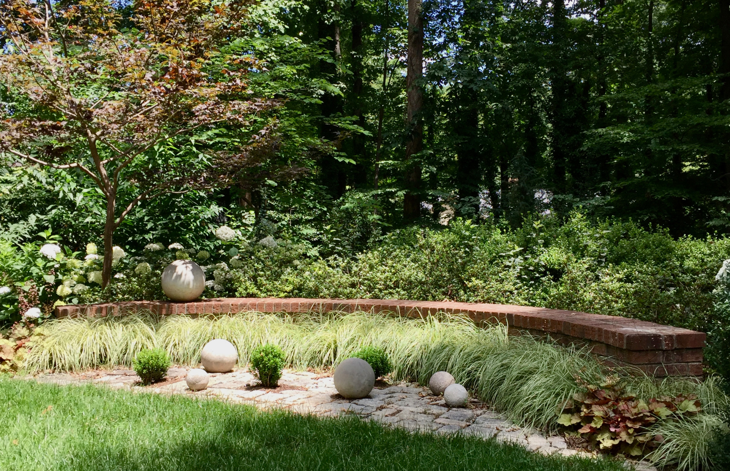 Contemporary touch to a traditional garden.