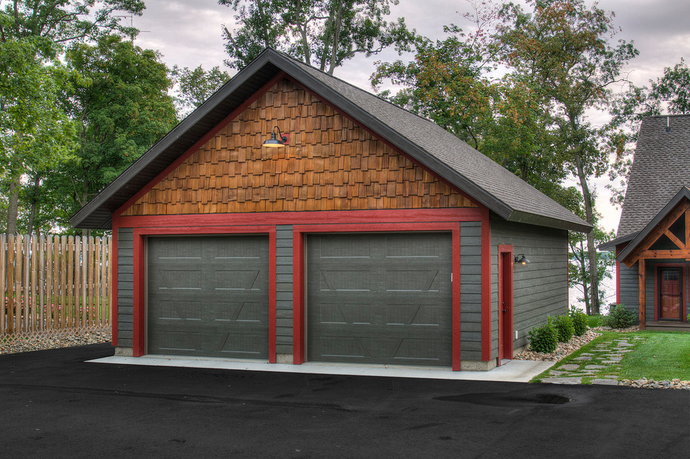 Inspiration for a mid-sized country detached two-car garage in Minneapolis.