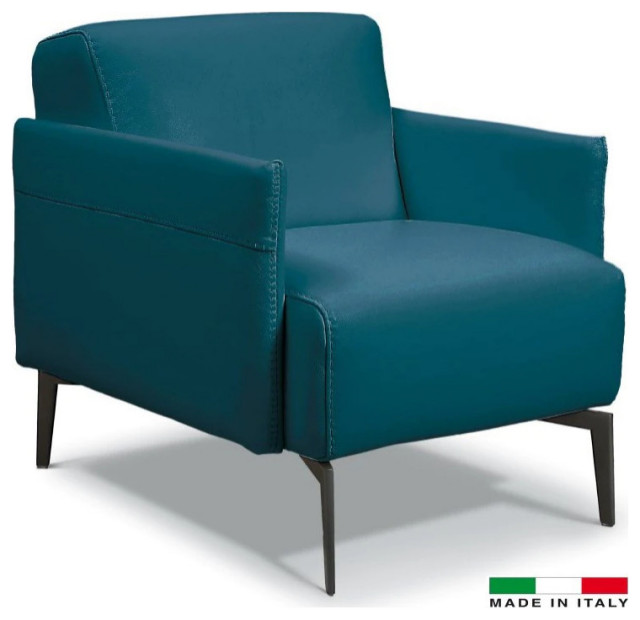 Ines Allegro Accent Chair, Full Grain Italian Leather Modern
