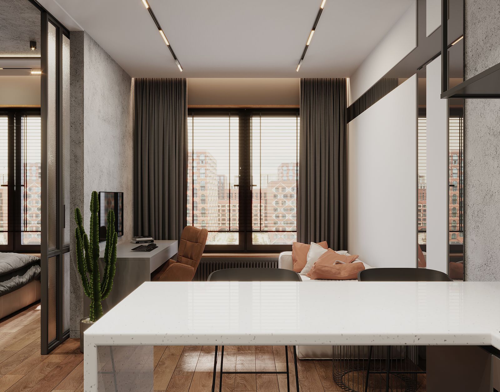 Дизайн интерьера 1к квартиры в ЖК Зиларт