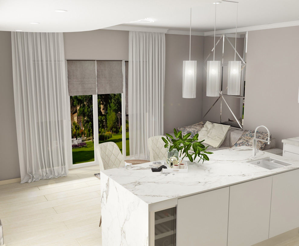 Загородный домик в Испании с террасой  (кухня - гостиная)