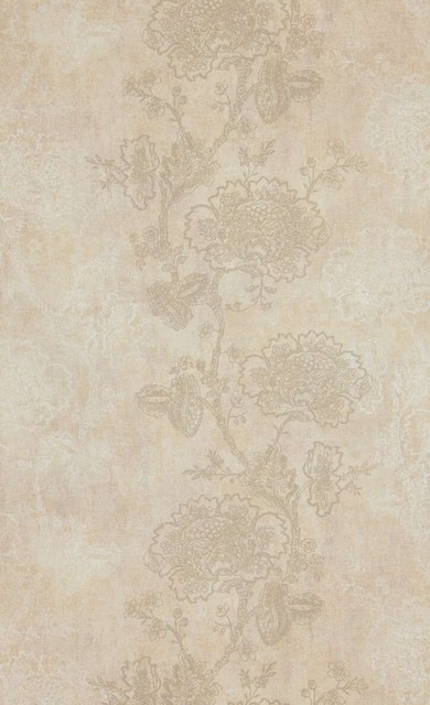 Etched Flowers Wallpaper, Double Roll - Contemporary - Wallpaper - by