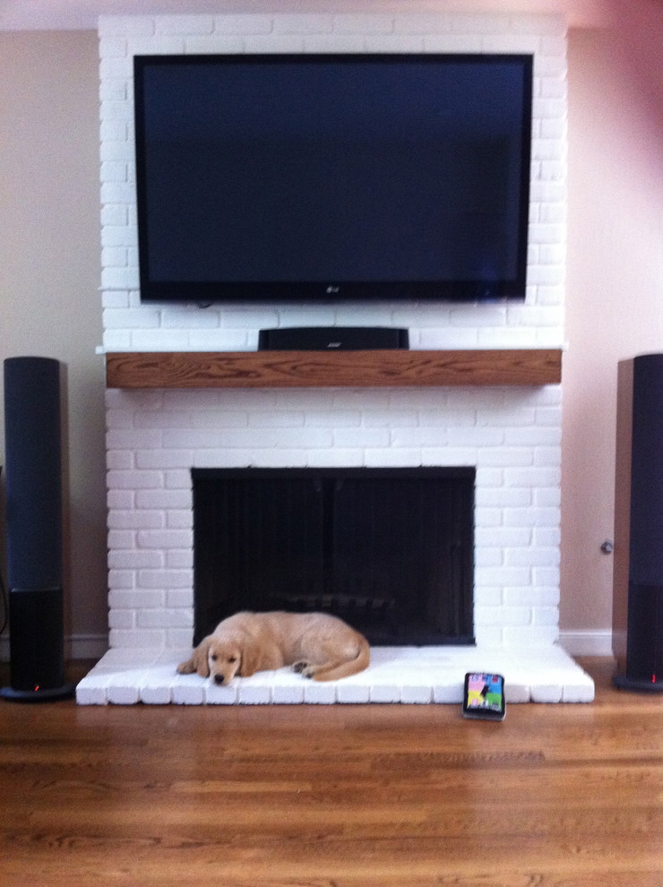 White Brick Fireplace Traditional San Francisco
