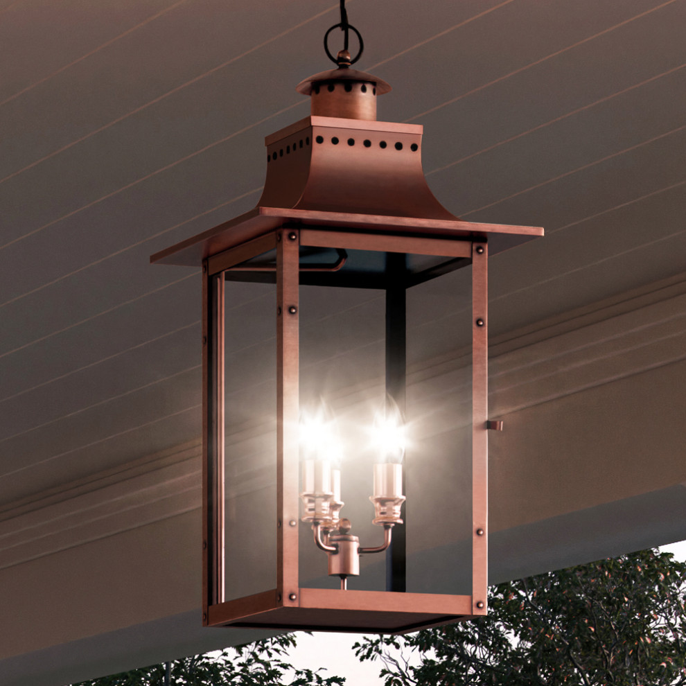 Luxury Antique Outdoor Pendant Light, Rustic Copper, UQL1414 ...