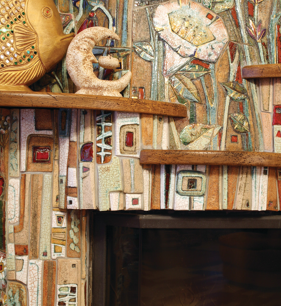 Отделка камина «Цветочная поляна»