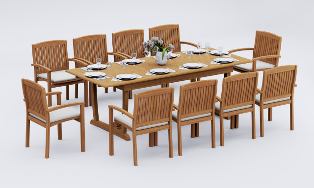 11-Piece Outdoor Teak Dining Set: 94