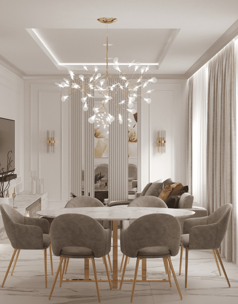 Просторная квартира в нежных оттенках со стильными элементами декора