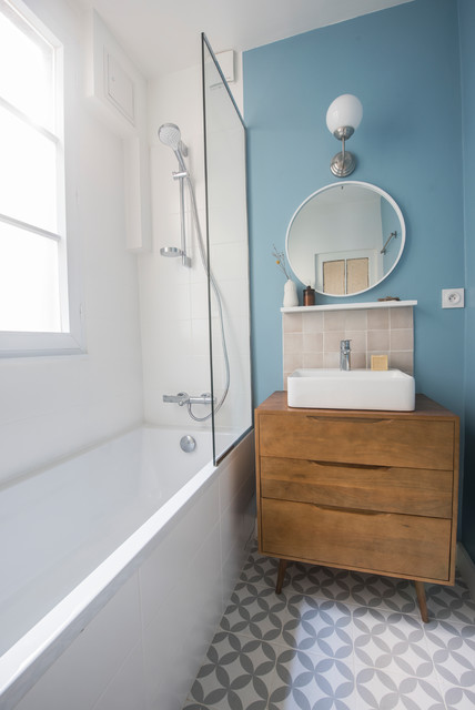3 pi&egrave;ces - Paris 11 mid-century-badezimmer