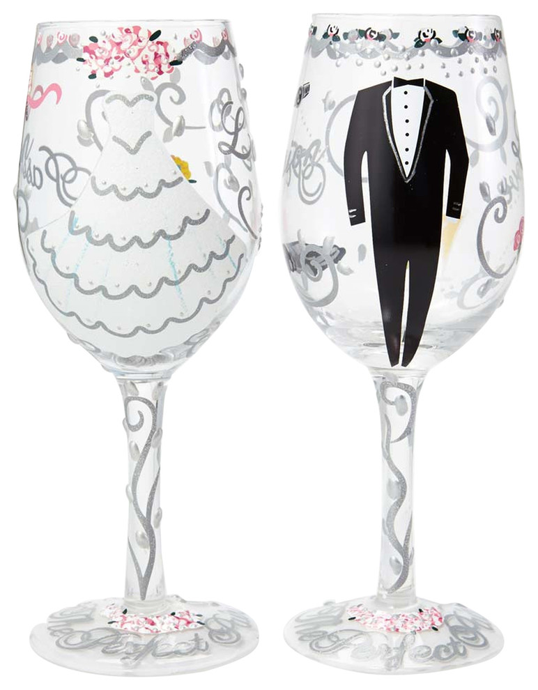 "Bride And Groom Set of 2" Wine Glass