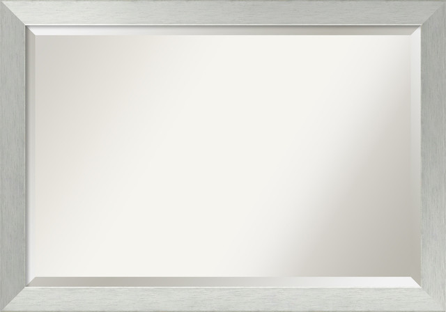 Bathroom Mirrors By Size bathroom mirror , brushed sterling silver - contemporary Bathroom Mirrors By Size bathroom mirror , brushed sterling silver - contemporary