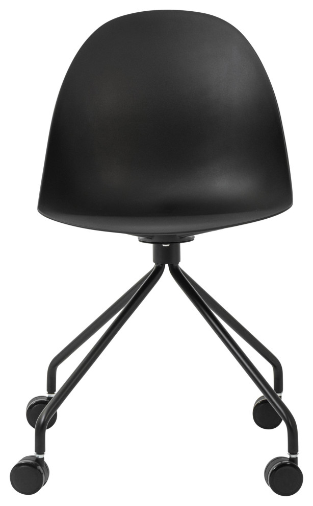 Tayte Office Chair, Black With Matte Black Base Set of 1 Industrial