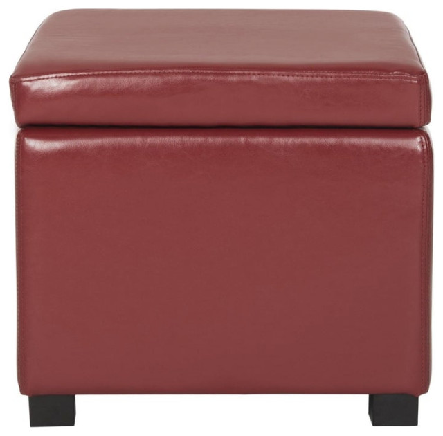 Keaton Flip Top Ottoman Red Contemporary Footstools And Ottomans