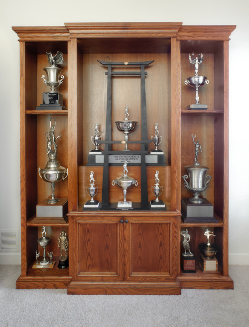 Large Antique Display Trophy Cabinet Out of Old School