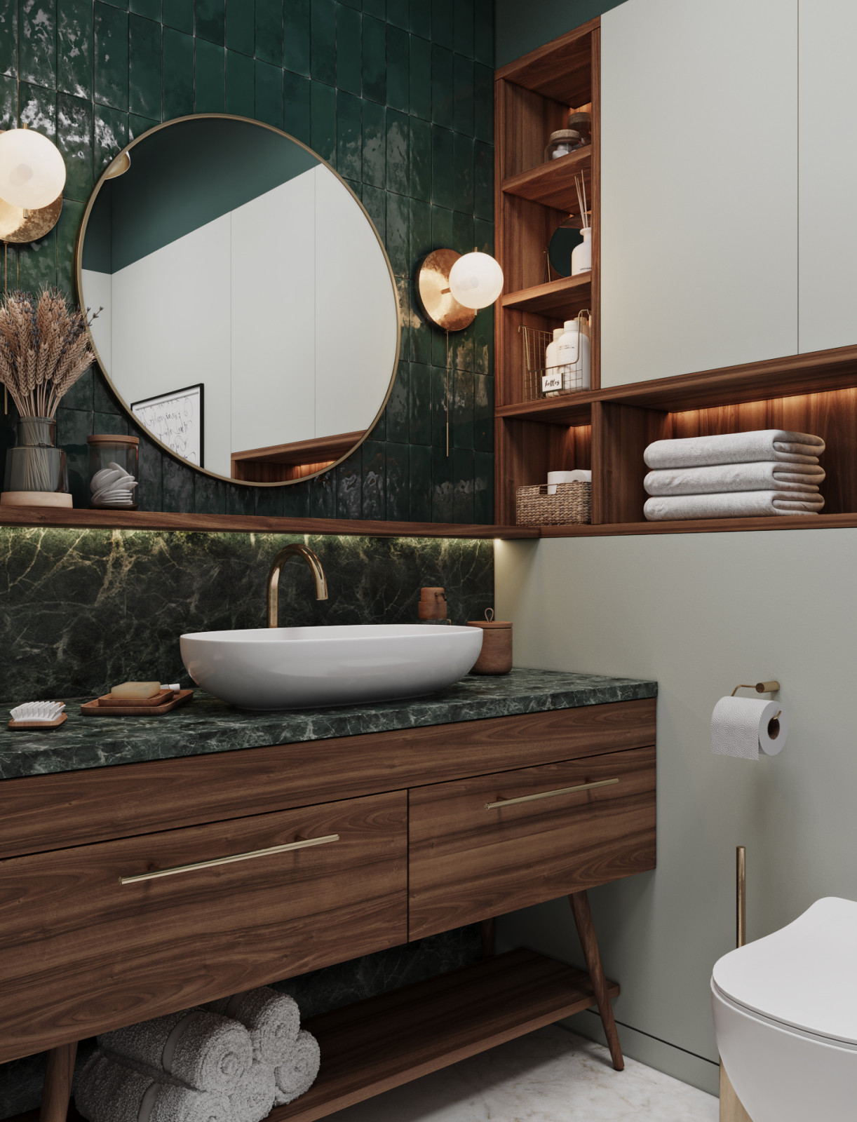 Гостевой санузел в таунхаусе в поселке Новорижский, 277 м2