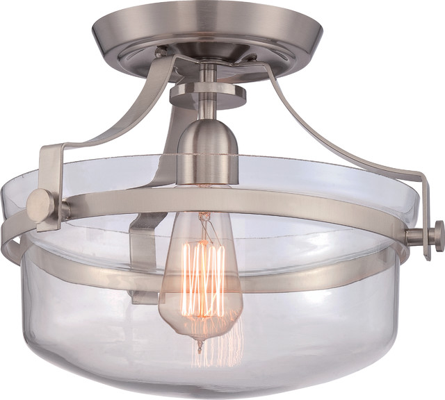 Luxury Vintage Nickel Semi Flush Ceiling Light Uql2704 Melbourne Collection