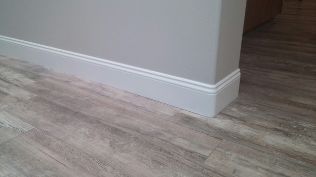 New Baseboards Over Tile Flooring Modern San Diego By
