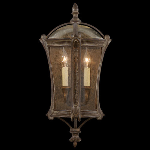 Gramercy Park Two-Light Outdoor Wall Sconce in Aged Antique Gold Finish