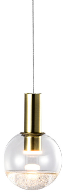 Sienna 5" ETL Certified Integrated LED Pendant Lighting Fixture, Brass