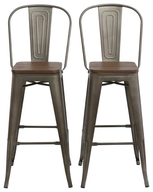 Tradd Metal And Wood Bistro Counter Stools Set Of 2 Distressed 24 Tradd Metal And Wood Bistro Counter Stools Set Of 2 Distressed 24 Bar By Btexpert