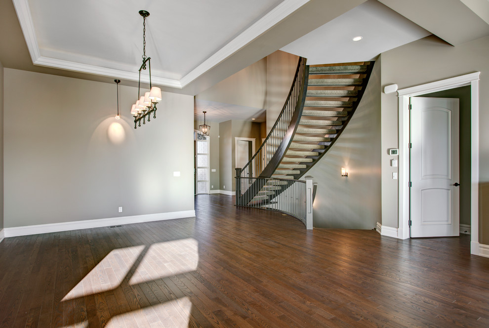 Example of a transitional entryway design in Calgary