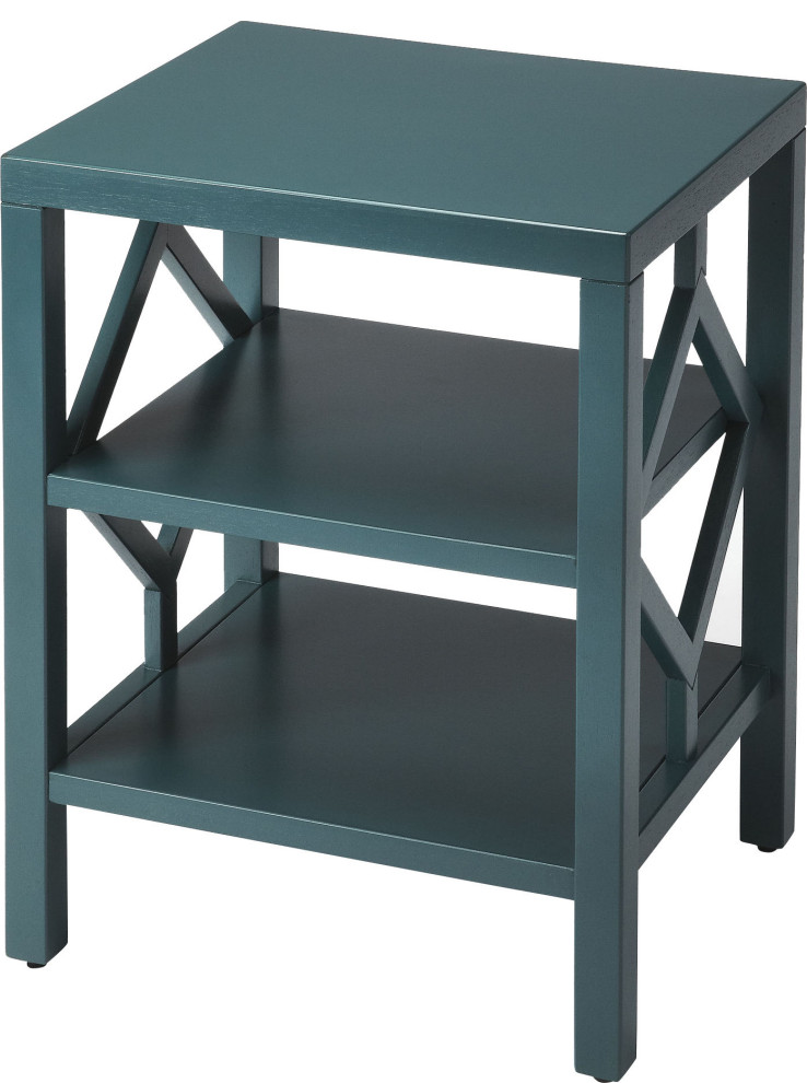 Halcyon Teal End Table Transitional Side Tables And End Tables by
