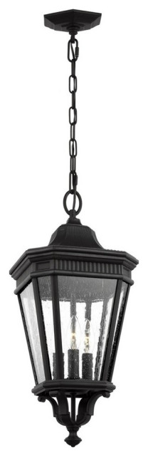 Feiss Cotswold Lane 3-Light Outdoor Hanging Lantern OL5431BK, Black