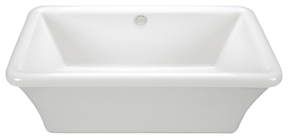 Freestanding Soaking Bath With Virtual Spout, Biscuit 66x35.75x22.625