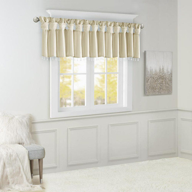 Transit Valances Lightweight Faux Silk Valance With Beads, MP41-4454 - Traditional ...