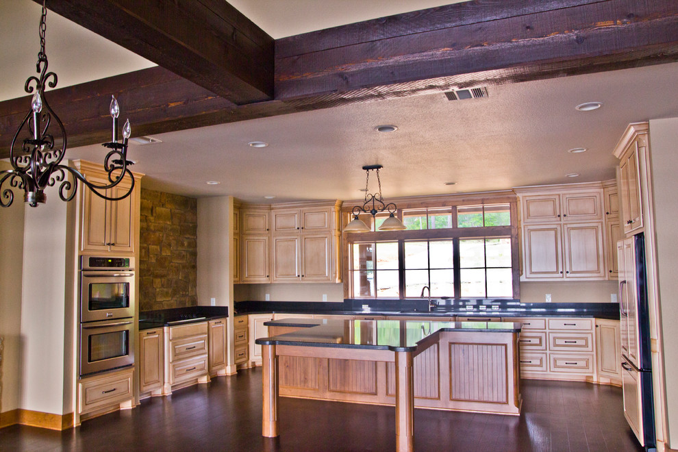 Example of a mountain style kitchen design in Austin