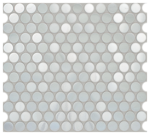 Nickels Metallix Mosaic, Brushed Stainless Steel, Sample - Contemporary ...