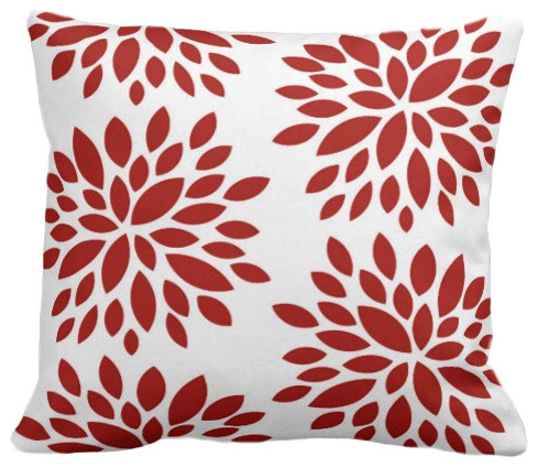 Dahlia Organic Pillow Cover, Orange/Natural, 18x12