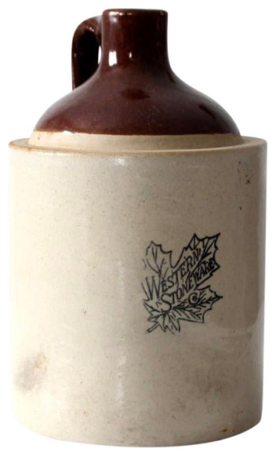 Consigned, Antique Western Stoneware Crock Jug - Farmhouse - Decorative Jars  And Urns - by 86 Vintage | Houzz