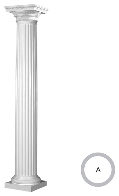 Endura-Stone Tapered Fluted Column, Smooth Paint-Grade