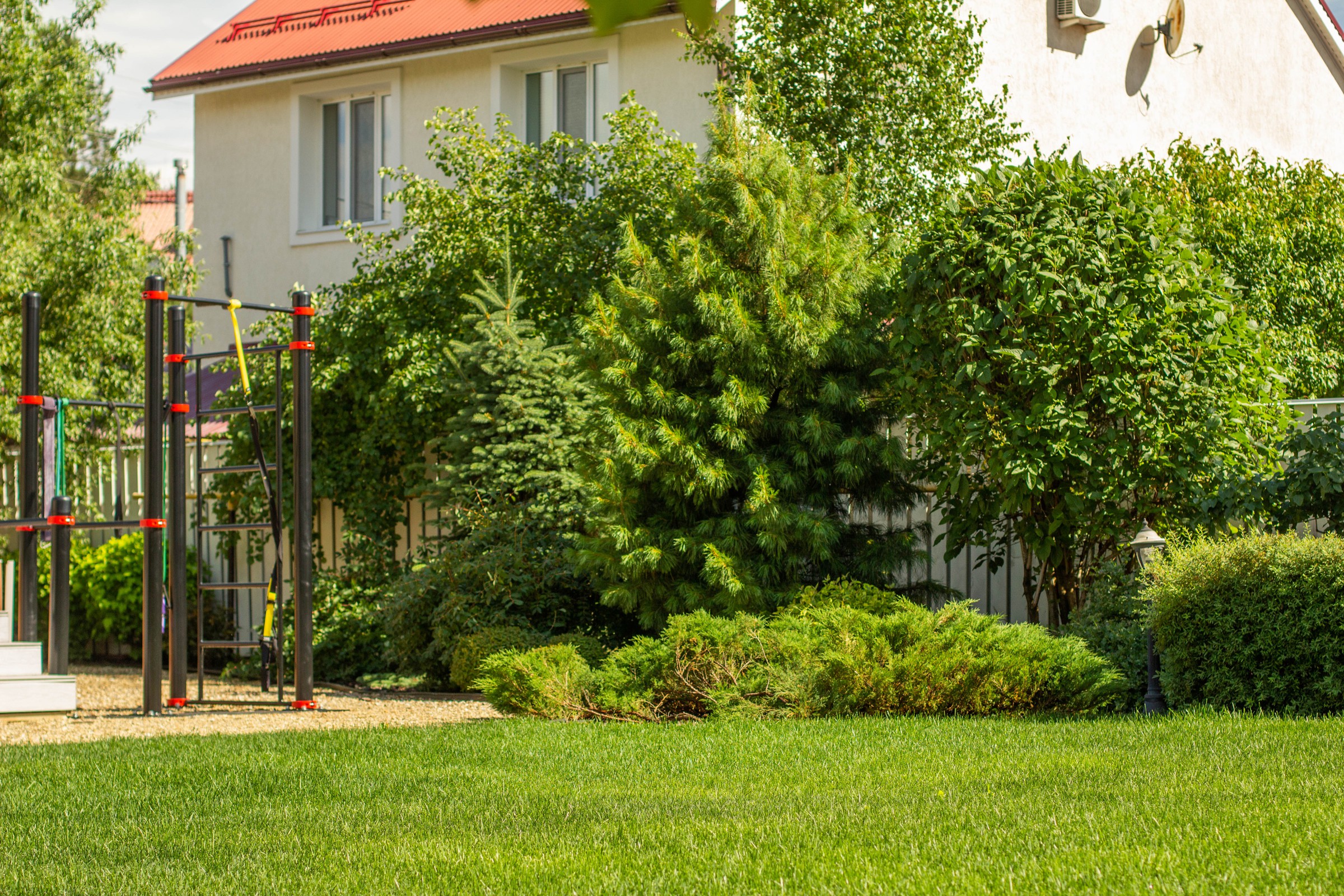 Сад с зеленой крышей